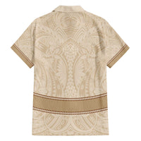 Mauri Ribaberiki Kiribati Family Matching Off The Shoulder Long Sleeve Dress and Hawaiian Shirt Cowrie Shells Lei Palm Leaf Weaving