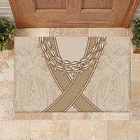 Mauri Ribaberiki Kiribati Rubber Doormat Cowrie Shells Lei Palm Leaf Weaving