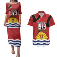 Mauri Kiribati Independence Day Couples Matching Puletasi and Hawaiian Shirt 1979 Proud National Frigatebird