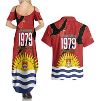 Mauri Kiribati Independence Day Couples Matching Summer Maxi Dress and Hawaiian Shirt 1979 Proud National Frigatebird