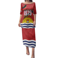 Mauri Kiribati Independence Day Family Matching Puletasi and Hawaiian Shirt 1979 Proud National Frigatebird