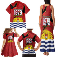 Mauri Kiribati Independence Day Family Matching Tank Maxi Dress and Hawaiian Shirt 1979 Proud National Frigatebird