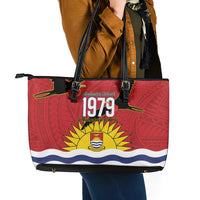 Mauri Kiribati Independence Day Leather Tote Bag 1979 Proud National Frigatebird