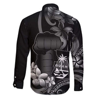 Black Hafa Adai Guam Family Matching Summer Maxi Dress and Hawaiian Shirt Chamorro Latte Stone Hand With Plumeria