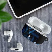 Blue Hafa Adai Guam AirPods Case Chamorro Latte Stone Hand With Plumeria LT14 - Polynesian Pride