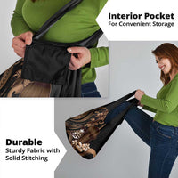 Brown Hafa Adai Guam Grocery Bag Chamorro Latte Stone Hand With Plumeria