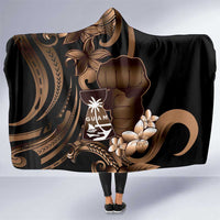 Brown Hafa Adai Guam Hooded Blanket Chamorro Latte Stone Hand With Plumeria