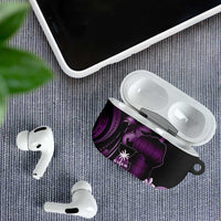 Purple Hafa Adai Guam AirPods Case Chamorro Latte Stone Hand With Plumeria LT14 - Polynesian Pride