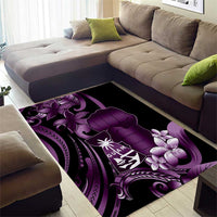 Purple Hafa Adai Guam Area Rug Chamorro Latte Stone Hand With Plumeria