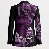 Purple Hafa Adai Guam Blazer Chamorro Latte Stone Hand With Plumeria - Polynesian Pride