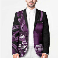 Purple Hafa Adai Guam Blazer Chamorro Latte Stone Hand With Plumeria - Polynesian Pride