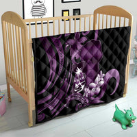 Purple Hafa Adai Guam Quilt Chamorro Latte Stone Hand With Plumeria