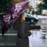 Purple Hafa Adai Guam Umbrella Chamorro Latte Stone Hand With Plumeria - Polynesian Pride