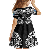 Palau Constitution Day Family Matching Off Shoulder Short Dress and Hawaiian Shirt Belau Seal With Polynesian Pattern - Black LT14 - Polynesian Pride