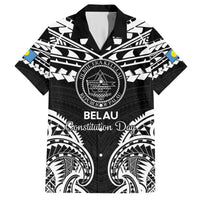Palau Constitution Day Hawaiian Shirt Belau Seal With Polynesian Pattern - Black LT14 Black - Polynesian Pride