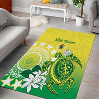 Cook Islands Independence Day Area Rug Kuki Airani Tiare Maori Polynesian Pattern - Green