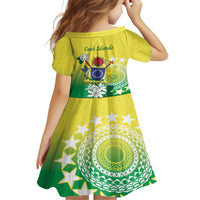 Cook Islands Independence Day Family Matching Off Shoulder Short Dress and Hawaiian Shirt Kuki Airani Tiare Maori Polynesian Pattern - Green