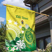 Cook Islands Independence Day Garden Flag Kuki Airani Tiare Maori Polynesian Pattern - Green LT14 - Polynesian Pride