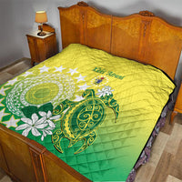 Cook Islands Independence Day Quilt Kuki Airani Tiare Maori Polynesian Pattern - Green