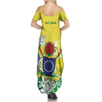 Cook Islands Independence Day Summer Maxi Dress Kuki Airani Tiare Maori Polynesian Pattern - Green LT14 - Polynesian Pride