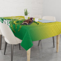 Cook Islands Independence Day Tablecloth Kuki Airani Tiare Maori Polynesian Pattern - Green LT14 - Polynesian Pride