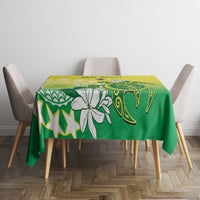 Cook Islands Independence Day Tablecloth Kuki Airani Tiare Maori Polynesian Pattern - Green LT14 - Polynesian Pride
