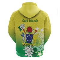 Cook Islands Independence Day Zip Hoodie Kuki Airani Tiare Maori Polynesian Pattern - Green