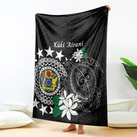 Cook Islands Independence Day Blanket Kuki Airani Tiare Maori Polynesian Pattern - Black LT14 - Polynesian Pride