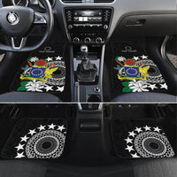Cook Islands Independence Day Car Mats Kuki Airani Tiare Maori Polynesian Pattern - Black LT14 Set 4pcs Black - Polynesian Pride