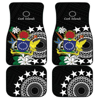 Cook Islands Independence Day Car Mats Kuki Airani Tiare Maori Polynesian Pattern - Black LT14 - Polynesian Pride