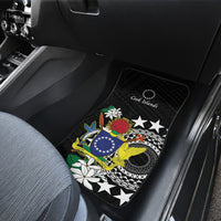 Cook Islands Independence Day Car Mats Kuki Airani Tiare Maori Polynesian Pattern - Black LT14 - Polynesian Pride