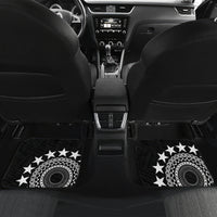 Cook Islands Independence Day Car Mats Kuki Airani Tiare Maori Polynesian Pattern - Black LT14 Set 2pcs - Back Black - Polynesian Pride