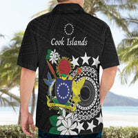Cook Islands Independence Day Hawaiian Shirt Kuki Airani Tiare Maori Polynesian Pattern - Black LT14 - Polynesian Pride