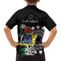 Cook Islands Independence Day Hawaiian Shirt Kuki Airani Tiare Maori Polynesian Pattern - Black LT14 - Polynesian Pride