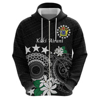 Cook Islands Independence Day Hoodie Kuki Airani Tiare Maori Polynesian Pattern - Black