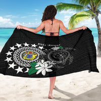 Cook Islands Independence Day Sarong Kuki Airani Tiare Maori Polynesian Pattern - Black