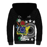 Cook Islands Independence Day Sherpa Hoodie Kuki Airani Tiare Maori Polynesian Pattern - Black LT14 - Polynesian Pride