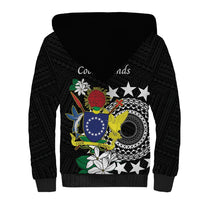 Cook Islands Independence Day Sherpa Hoodie Kuki Airani Tiare Maori Polynesian Pattern - Black LT14 - Polynesian Pride