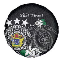 Cook Islands Independence Day Spare Tire Cover Kuki Airani Tiare Maori Polynesian Pattern - Black LT14 - Polynesian Pride