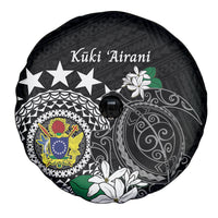 Cook Islands Independence Day Spare Tire Cover Kuki Airani Tiare Maori Polynesian Pattern - Black LT14 - Polynesian Pride