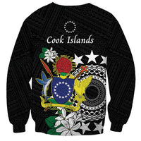 Cook Islands Independence Day Sweatshirt Kuki Airani Tiare Maori Polynesian Pattern - Black LT14 - Polynesian Pride