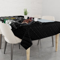 Cook Islands Independence Day Tablecloth Kuki Airani Tiare Maori Polynesian Pattern - Black LT14 - Polynesian Pride