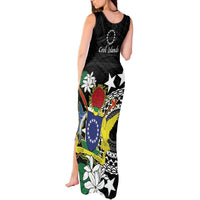 Cook Islands Independence Day Tank Maxi Dress Kuki Airani Tiare Maori Polynesian Pattern - Black LT14 - Polynesian Pride
