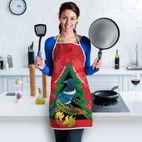 New Zealand Christmas In July Apron Kowhai Tui Bird With Pohutukawa - Red - Polynesian Pride