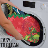 New Zealand Christmas In July Bathroom Set Kowhai Tui Bird With Pohutukawa - Red - Polynesian Pride