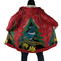 New Zealand Christmas In July Cloak Kowhai Tui Bird With Pohutukawa - Red - Polynesian Pride