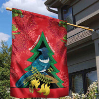 New Zealand Christmas In July Garden Flag Kowhai Tui Bird With Pohutukawa - Red