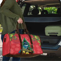 New Zealand Christmas In July Travel Bag Kowhai Tui Bird With Pohutukawa - Red - Polynesian Pride