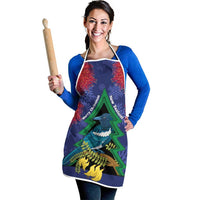New Zealand Christmas In July Apron Kowhai Tui Bird With Pohutukawa - Blue - Polynesian Pride