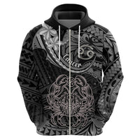 Polynesian Pride Cancer Zodiac Hoodie Astrological Sign Tribal Plumeria Grey Galaxy LT14 - Polynesian Pride